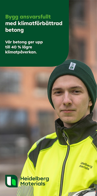 En bild som visar information om produkter från Heidelberg-materials, används som banner och leder till en webbsida av Heidelberg.